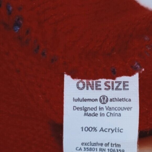 LULULEMON Iconic Vintage "Cheer Me On" Red/Blue Olimpic Ski Beanie Toque - Picture 10 of 10